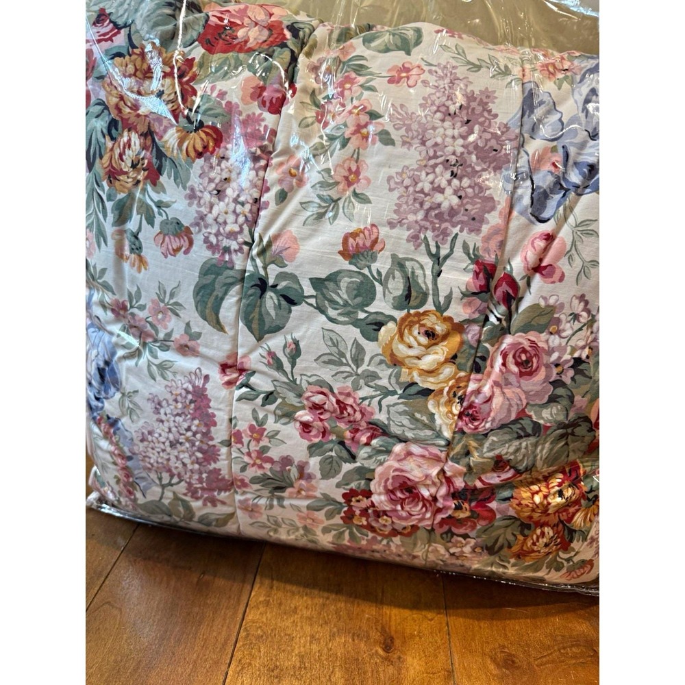 Vintage Ralph Lauren Allison King Floral Multicolor Cotton Comforter Laundered